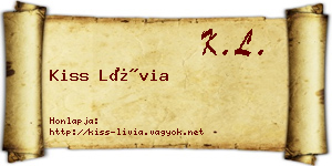 Kiss Lívia névjegykártya